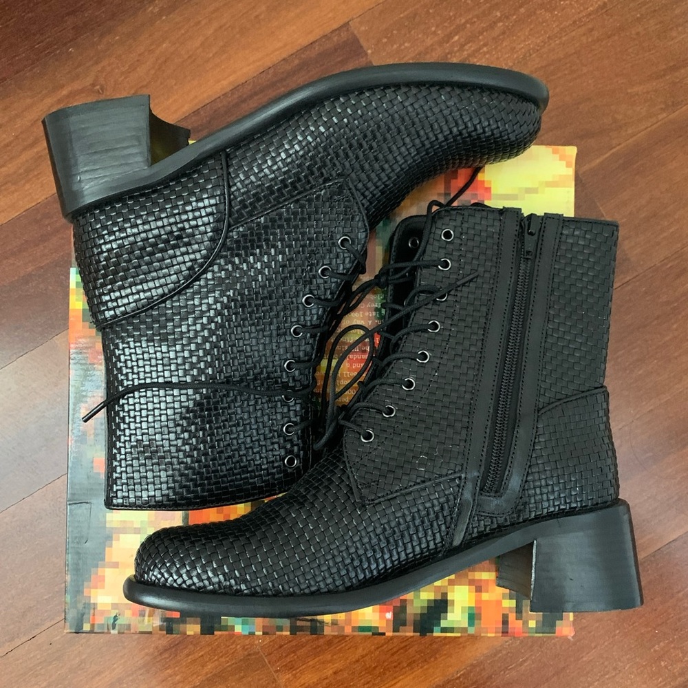 NEW Jeffrey Campbell Moora Woven leather boot